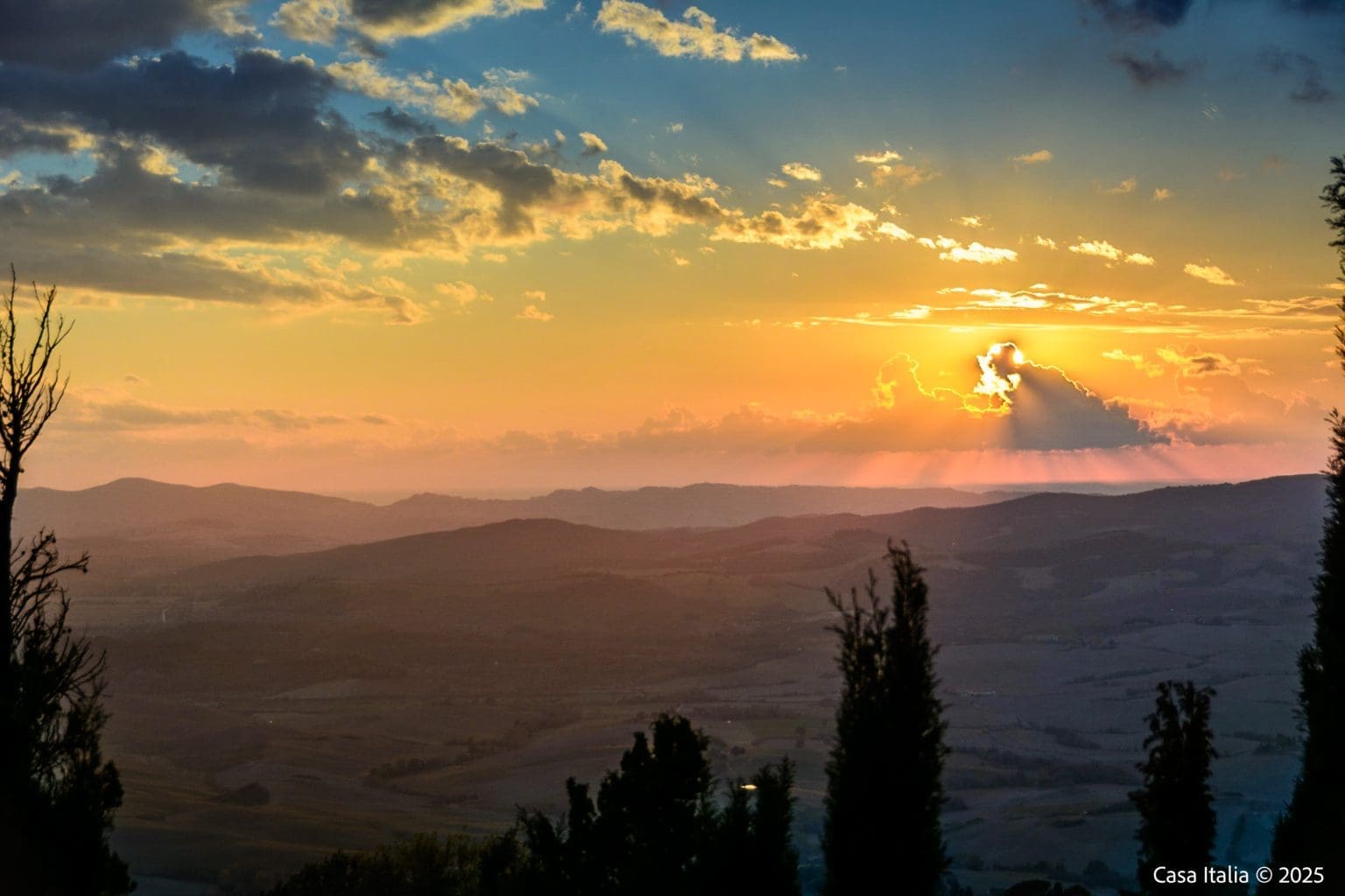 Solnedgang i Toscana